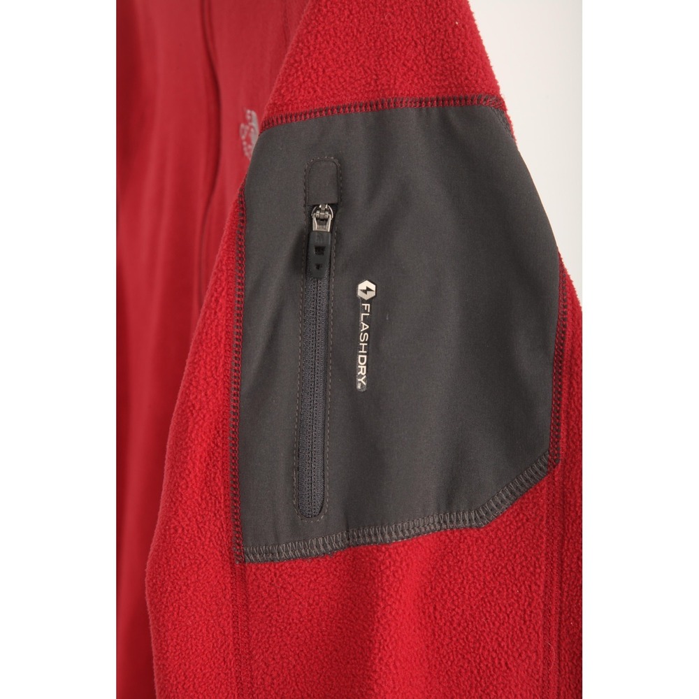 The North Face FlashDry Fleece Pullover Mens Large Red 1/4 Zip Hiking Layer - Picture 4 of 14